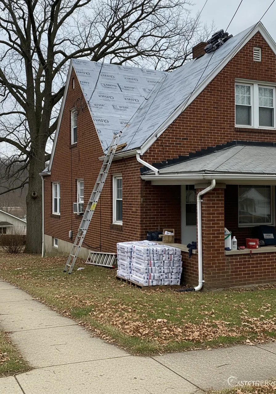 Follansbee home with typical local architecture and front entrance view.